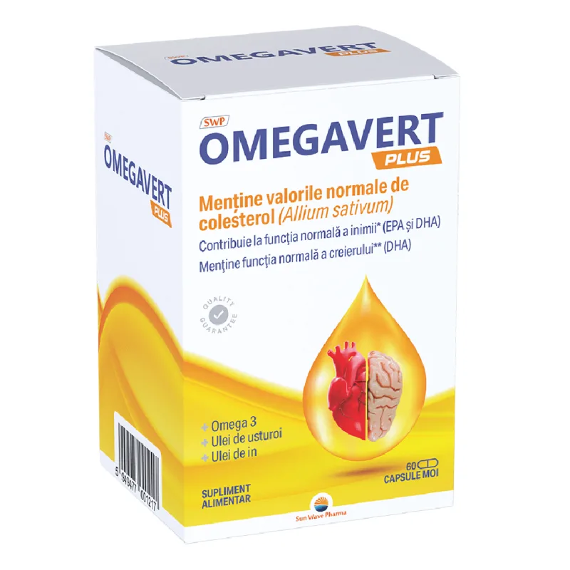 Omegavert Plus, 60 capsule, Sun Wave Pharma — preț și oferte