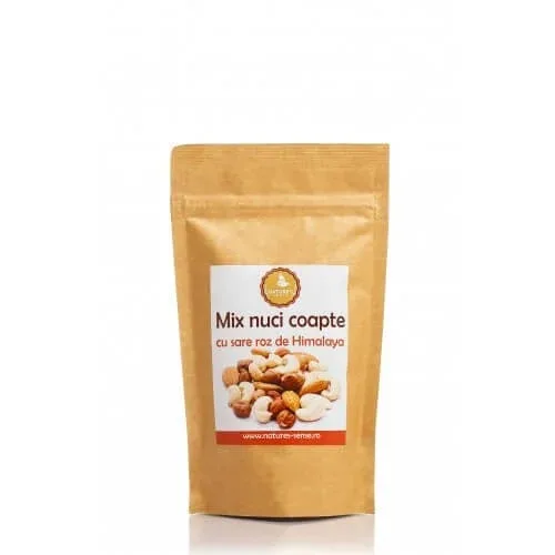 Mix de nuci coapte cu sare roz de Himalaya, 125g, Nature's Sense — preț și oferte