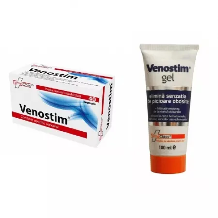 Pachet Venostim, 40 capsule + Venostim gel, 100 ml, Farmaclass — preț și oferte