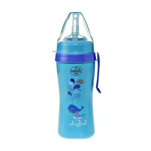 Cana anticurgere cu pai de silicon si clips de prindere, 6+, 360 ml, MIN2019027, Minut
