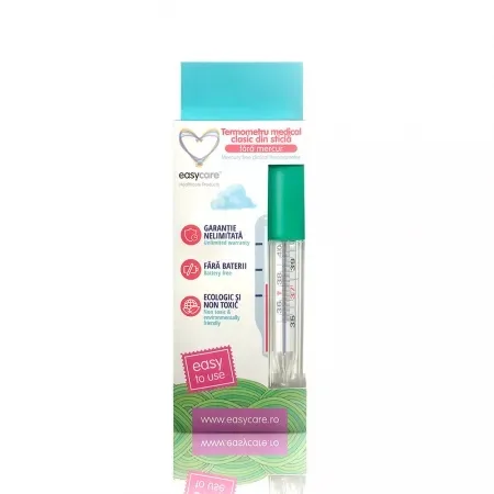 Termometru clasic din sticla fara mercur, EASY00110, EasyCare EASYCARE HEALTHCARE PRODUCTS — preț și oferte