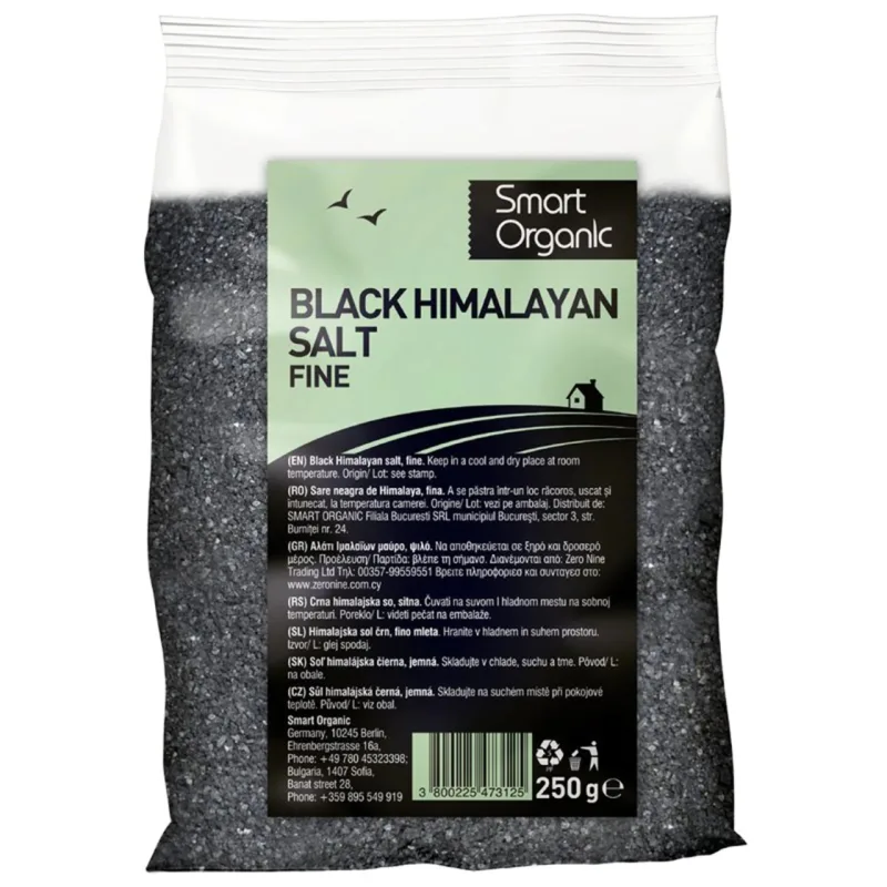 Sare neagra fina de Himalaya fina, 250g, Smart Organic — preț și oferte