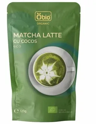 Matcha latte cu cocos bio, 125g, OBio — preț și oferte