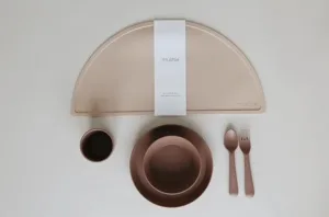 Gift Set Timpul Mesei Blush/Woodchuck, Mushie