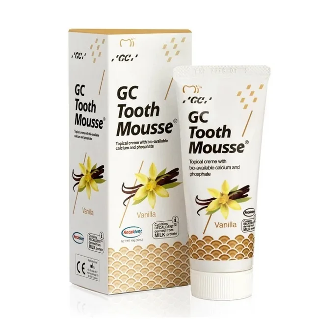 Crema dentara topica pe baza de apa cu aroma de Vanilie Tooth Mousse, 40 g, GC — preț și oferte