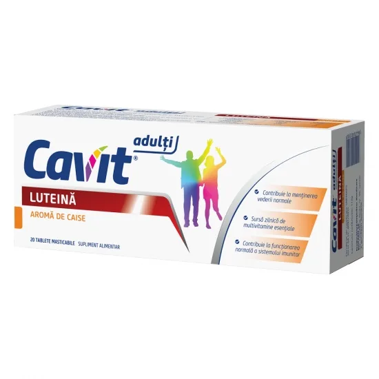 Cavit Adulti Luteina aroma de caise, 20 comprimate masticabile, Biofarm — preț și oferte