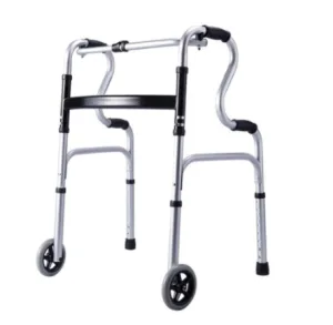 Cadru de mers pliabil, curbat, cu roti, ajustabil pe inaltime, CMZ-8207DLH, Medico