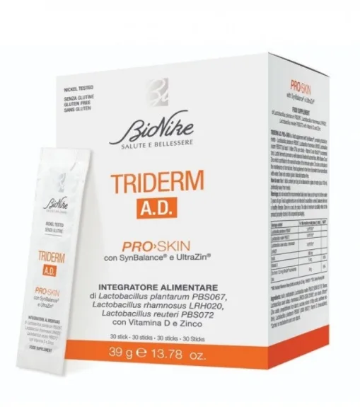 Supliment alimentar pentru pielea cu dermatita atopica Triderm AD, 30 stikuri, BioNike — preț și oferte