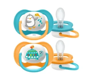 Suzete Ultra Air Design Text baieti, 6-18luni, SCF080/07, 2 bucati, Philips Avent