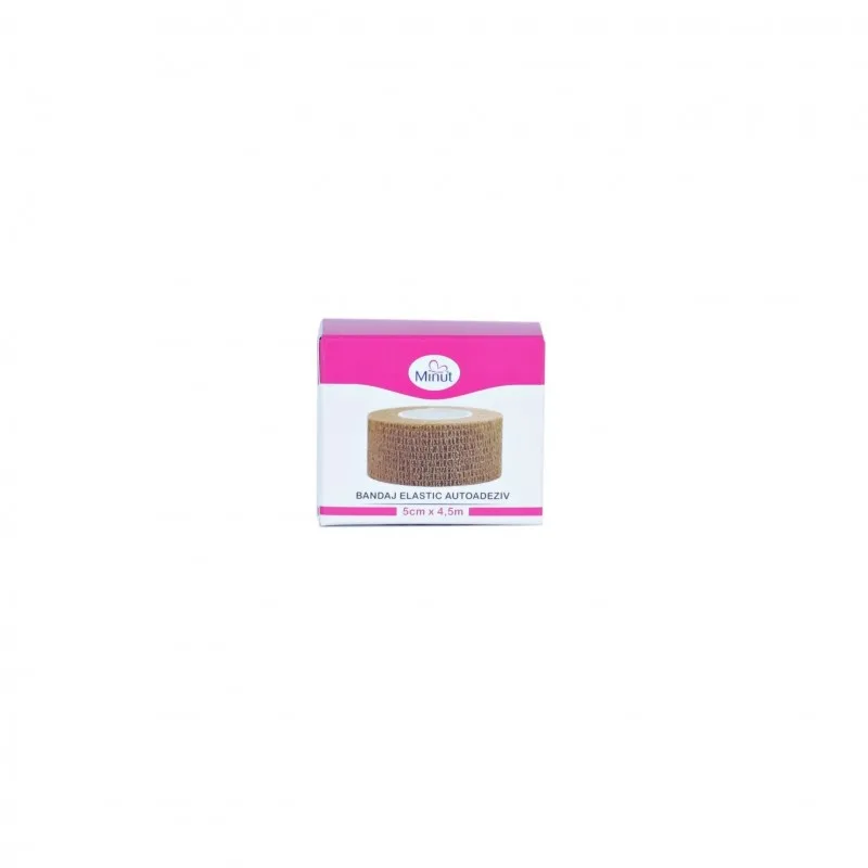 Bandaj elastic autoadeziv neutru, 5cm x 4,5m, Minut — preț și oferte