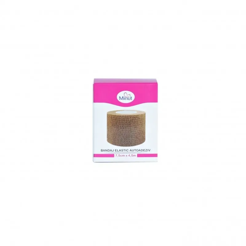 Bandaj elastic autoadeziv neutru 7,5cm x 4,5m, Minut — preț și oferte