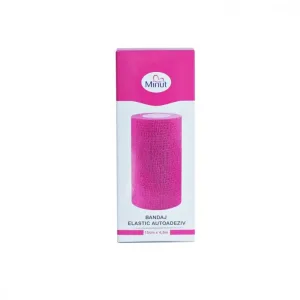 Bandaj elastic autoadeziv roz, 15cm x 4,5m, Minut