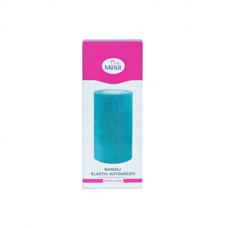 Bandaj elastic autoadeziv verde, 15cm x 4,5m, Minut — preț și oferte