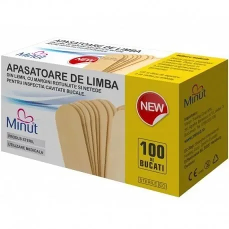 Spatule linguale sterile, 100 bucati, Minut — preț și oferte