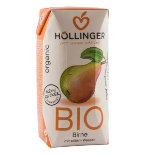 Suc de pere bio cu pai, 200ml, Hollinger