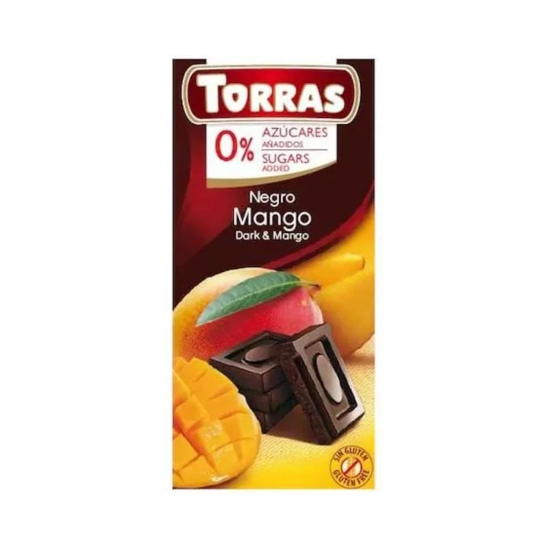TORRAS Ciocolata neagra cu mango fara zahar si gluten, 75g — preț și oferte