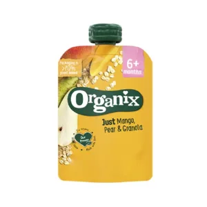 Piure din mango, pere si ovaz bio, +6 luni, 100g, Organix