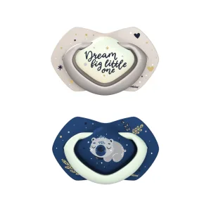 Suzeta simetrica din silicon Sleepy Koala fosforescenta blue 18l+, 2 bucati, 22/660, Canpol