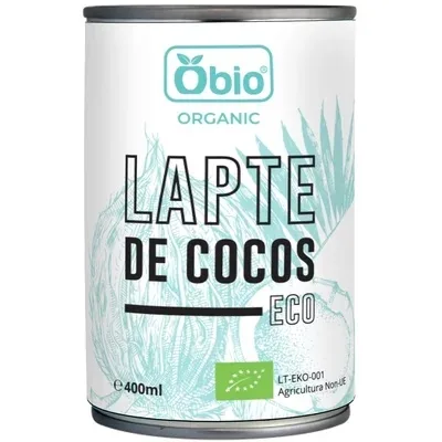 Lapte de cocos bio, 400ml, OBio — preț și oferte