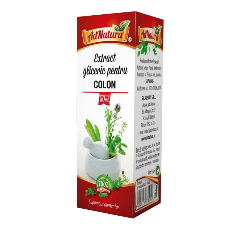 Extract gliceric pentru colon, 50 ml, AdNatura — preț și oferte