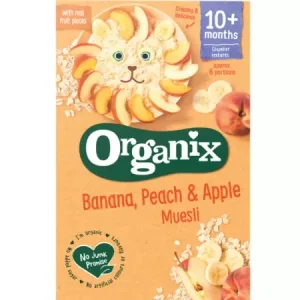 Cereale musli cu banane, piersici si mar bio, +10 luni, 200g, Organix