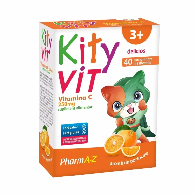 KityVit Vitamina C 250mg, 40 comprimate masticabile, PharmA-Z — preț și oferte