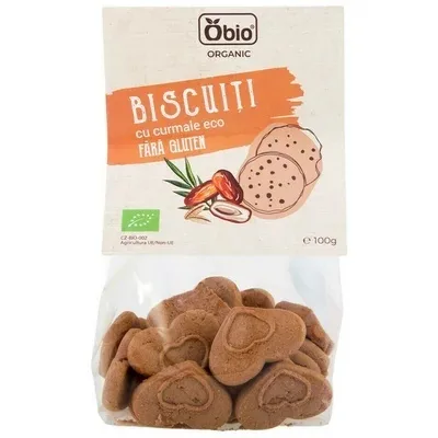 Biscuiți bio cu curmale, 100g, OBio — preț și oferte