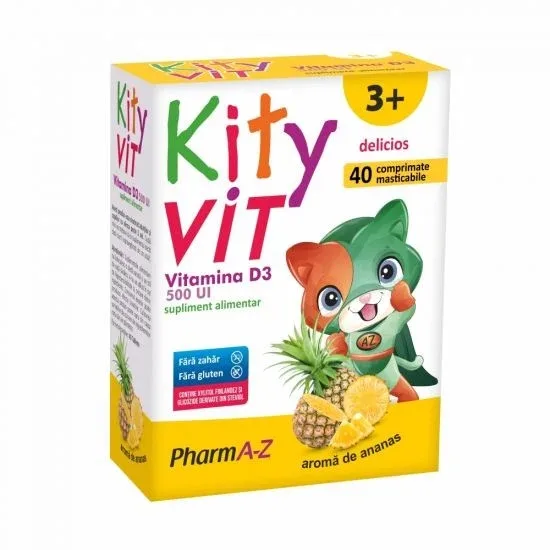 KityVit Vitamina D3 500UI +3ani, 40 comprimate, PharmA-Z — preț și oferte