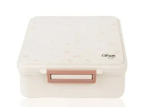 Caserola pentru pranz cu 4 compartimente + 1 borcan termoizolant - design Unicorn, Citron