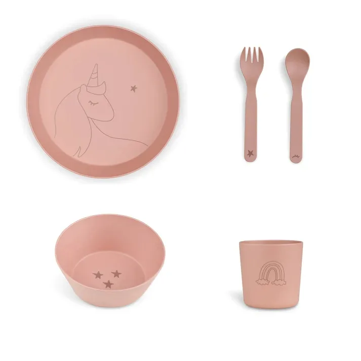 Set pentru hranire cu 4 piese - Unicorn Blush Pink, Citron — preț și oferte