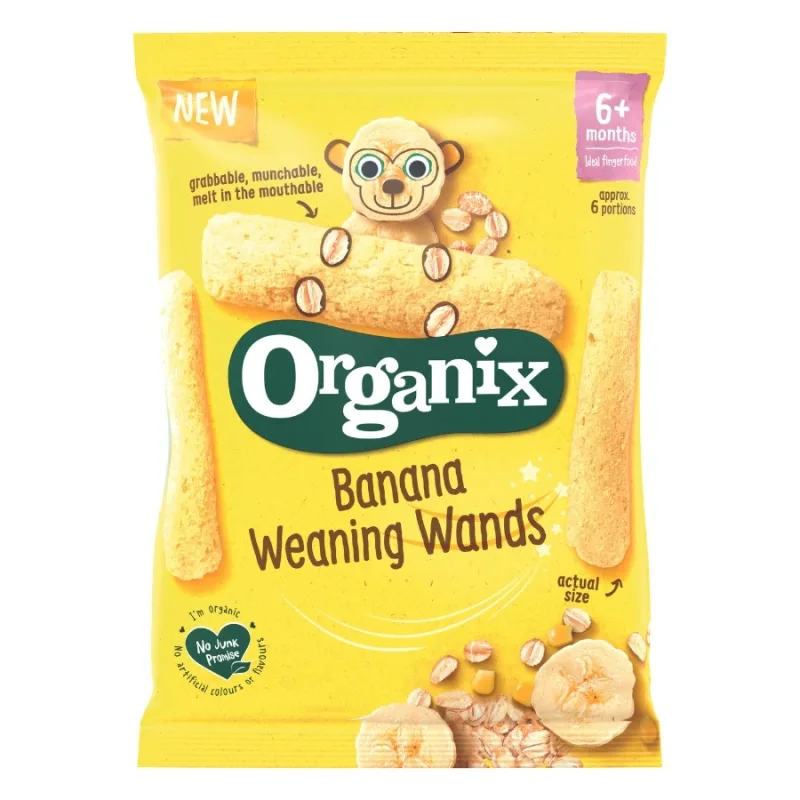 Baghete din porumb si ovaz cu banane bio, +6 luni, Organix — preț și oferte
