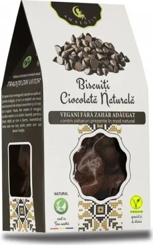 Biscuiți Vegani cu Ciocolată, 130g, Ambrozia Bioscience