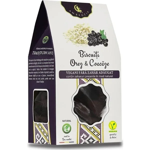 Biscuiți Vegani, 130g, Ambrozia HIPER AMBROZIA SRL — preț și oferte