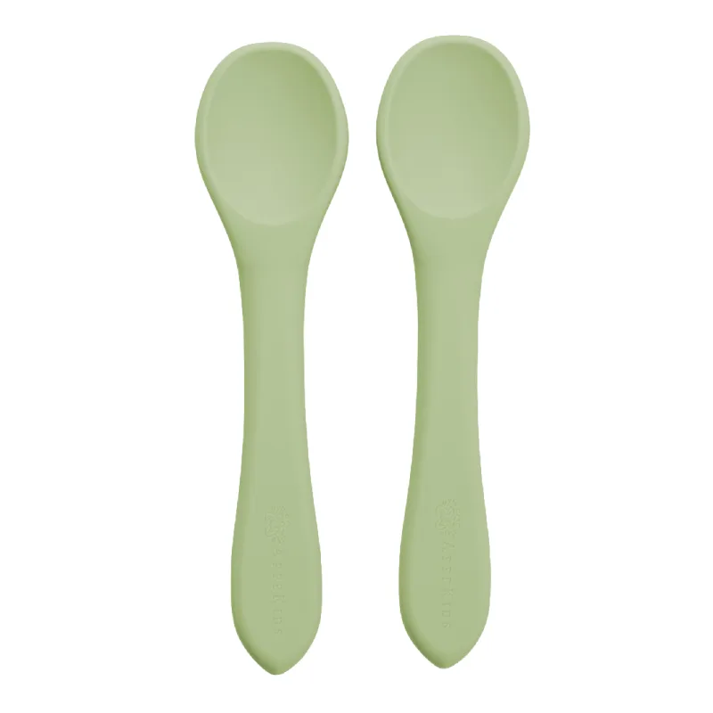 Set Lingurite din silicon, 6 luni+, Raw Green, Appekids — preț și oferte