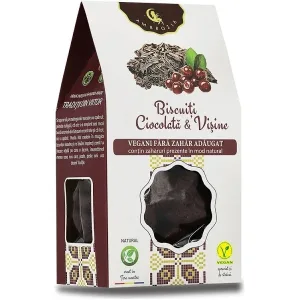 Biscuiți Vegani Ciocolată și Vișine, 130g, Ambrozia