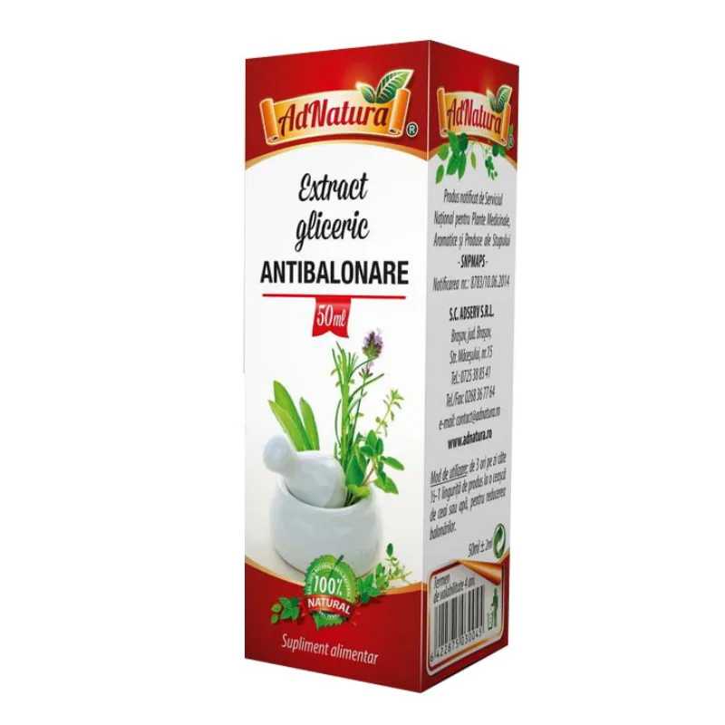 Antibalonare extract gliceric, 50 ml, AdNatura — preț și oferte