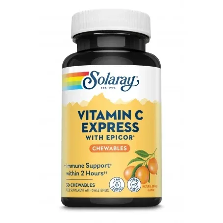 Vitamina C Express cu Epicor, 30 comprimate masticabile, Solaray SECOM — preț și oferte