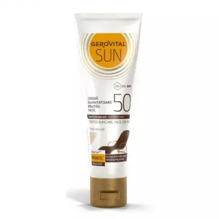 Crema nuantatoare pentru fata cu protectie solara SPF50, 50ml, Gerovital Sun — preț și oferte