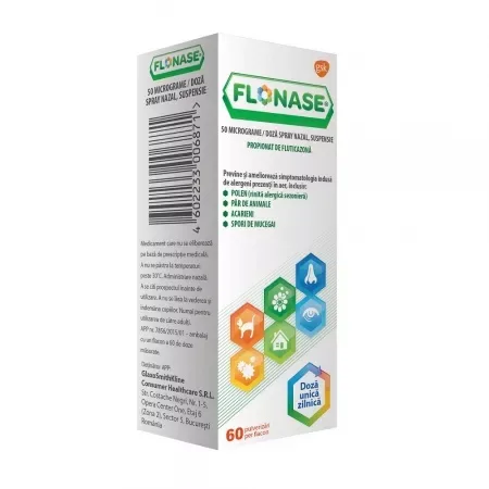 Spray nazal Flonase, 50mg/doza, 60 pulverizari, GSK GLAXOSMITHKLINE — preț și oferte