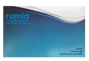 Romla crema cu lidocaina si prilocaina 25mg/25mg/g, 5 tuburi x 5g, Magnapharm