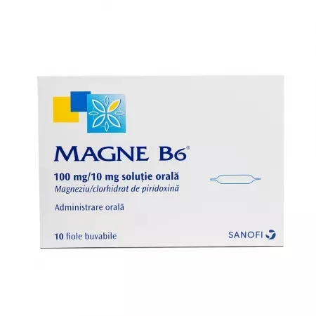 Magne B6, solutie orala 100mg/10mg, 10 fiole, Opella OPELLA HEALTHCARE — preț și oferte