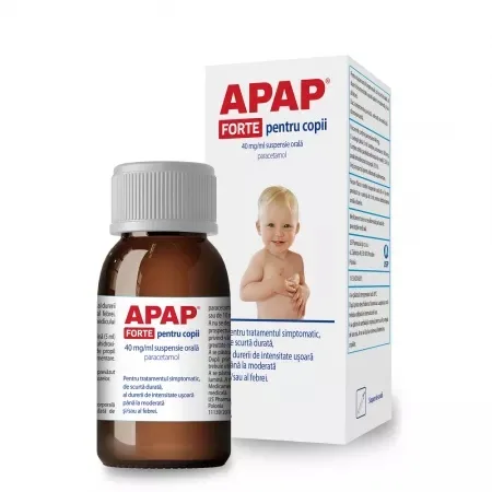 Apap Forte pentru copii, 40mg/ml suspensie orala, 85ml, USP — preț și oferte