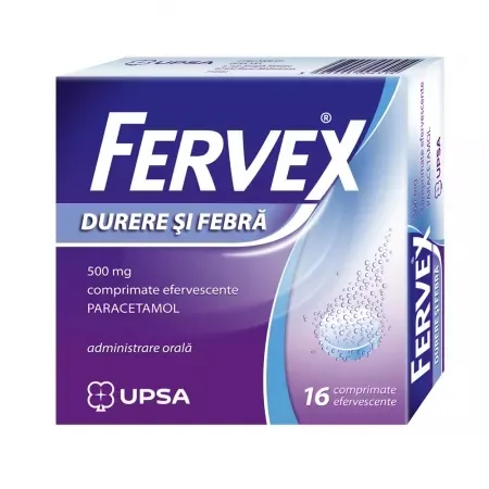 Fervex Durere si Febra, 500mg, 16 comprimate efervescente, Upsa — preț și oferte