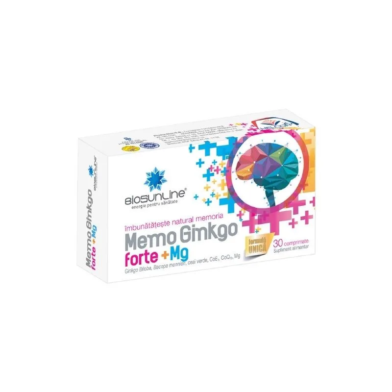 BioSunLine Memo Ginkgo Forte, 30 comprimate HELCOR BAIA MARE — preț și oferte