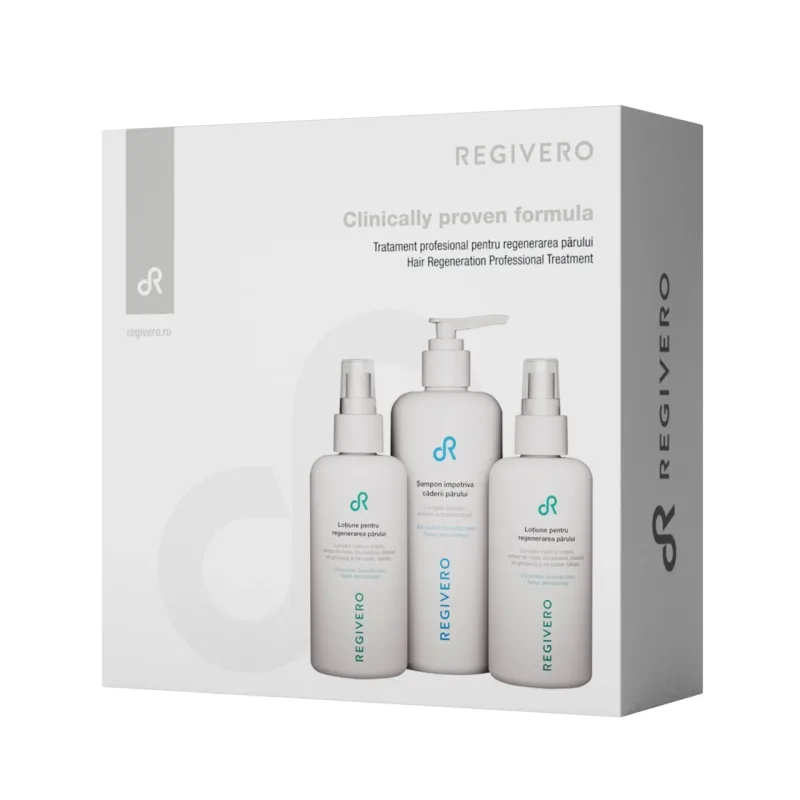 Set Sampon impotriva caderii parului, 250ml,1 bucata + Lotiune pentru regenerarea parului, 150ml, 2 bucati, Regivero — preț și oferte