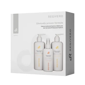 Pachet Sampon anti-matreata grasa, 250ml, 2 bucati + Lotiune impotriva caderii parului, 150ml, Regivero