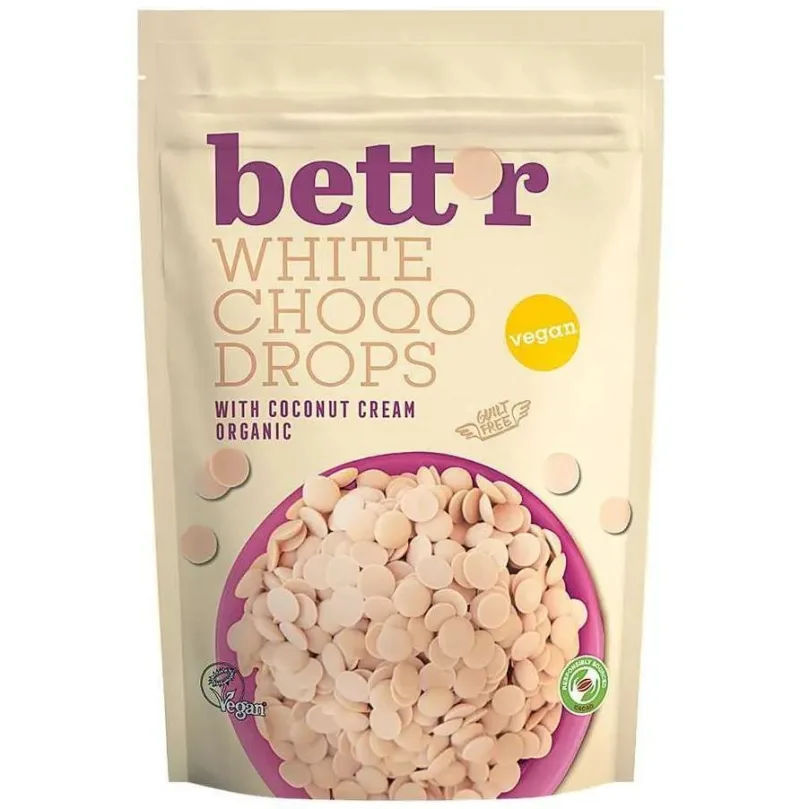 Choco drops White ciocolata alba bio, 200g, Bettr — preț și oferte