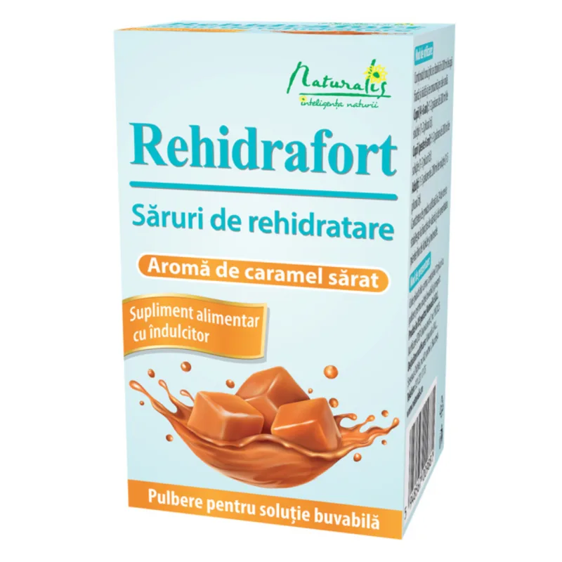 Saruri de rehidratare aroma caramel sarat, Rehidrafort, 10 plicuri, Naturalis — preț și oferte
