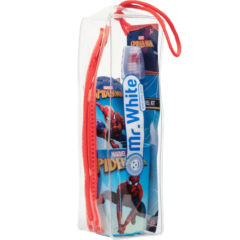Set de voiaj igiena orala pentru copii cu borseta Spiderman, +3ani, Mr.White — preț și oferte