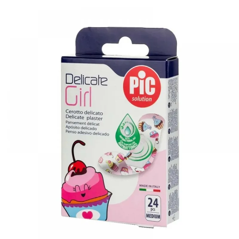 Plasturi pentru copii piele sensibila Delicate Girl 19 x 72mm, 24 bucati, Pic Solution — preț și oferte